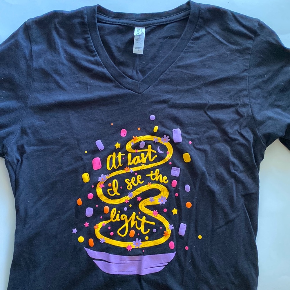 Navy blue Disney "Tangled" inspired v-neck fitted tee